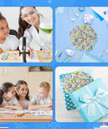 Cool Science Themed Erasers Set For Kids 60 Pack Back To School Gift shown with excited students and colorful erasers