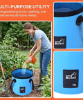 Collapsible Car Bucket With Handle Foldable 3.2 Gallon Water Storage Container in a garden scene