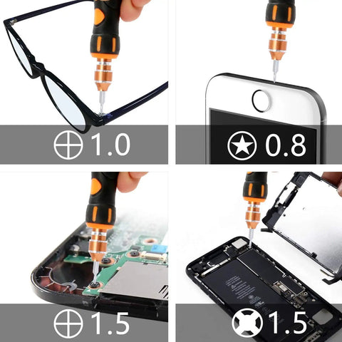 Magnetic Precision Screwdriver Set With 36 Bit Types 43 In 1 Repair Kit Including Opening Tools Tweezers Extension Bar Pry Picks For Phones PC And Electronics Do It All For iPhone Android And More