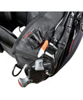 Close-up of Guardian ErgoTrim Scuba BCD With SLS Weight System showing Ergo Command dual inflator and control system.