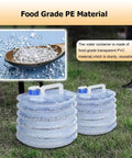 Foldable Water Storage Bags Set 2 Pack 8L Each Telescopic Emergency Jug With Faucet Portable Water Carrier Tank BPA Free PVC