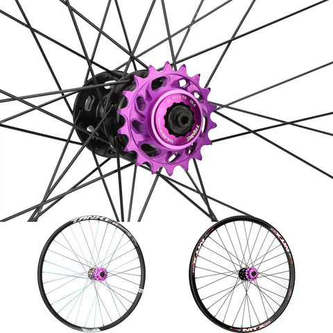 Close-up of 15T 16T 18T Single Speed Cogs Conversion Kit For Multi Speed Bikes To Dirt Jump BMX Aluminum Cassette on wheel.