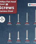 Stainless Steel Wood Screws Set 160 Pcs Phillips Flat Head Self Tapping Countersunk Screws In ST3x20/25/30/40 And ST4x20/25/30/40 Mm Rust Resistant 304 For Tough Projects Durable Outdoor Indoor Fasteners