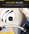 Clear 15 Inch Gas Can Spout Kit With PVC Tube, Rubber Hub, Stopper Cap And Vent Plug shown in installed view