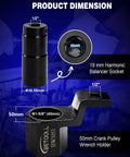 Product dimensions of No Nonsense Pro Grade Harmonic Balancer Socket 19mm and 50mm Crank Pulley Wrench Holder Kit for Honda and Acura.