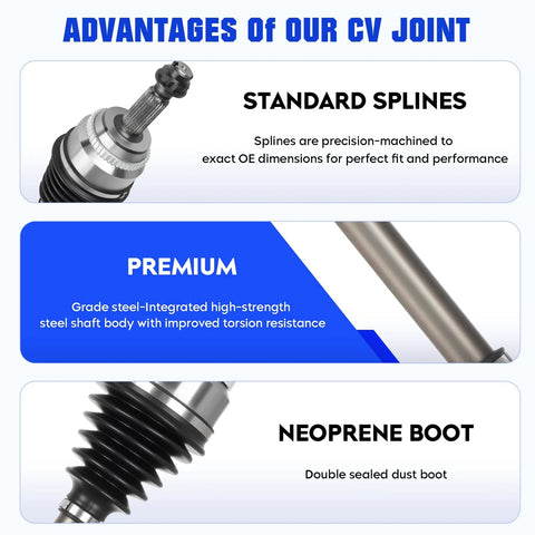 Front CV Axle Shaft Assembly For Highlander Camry Solara 2.4L FWD Gas Only Left And Right CV Joint Shaft product features