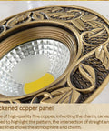 Pack Of 8 Round Led Recessed Downlights 3.9 Inch Bronze Trim 7W Dimmable Directional Wafer Lights showcasing detailed bronze copper panel design.