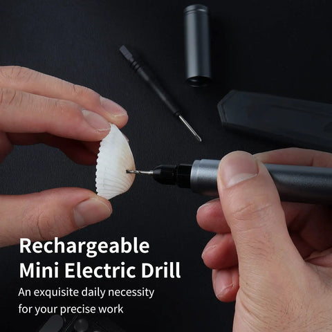 Mini Cordless Drill With Rechargeable Battery used on seashell, Portable Power Drill for DIY Jewelry Making.
