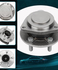 Front Wheel Bearing And Hub Assembly For Chrysler 300 2012 To 2020 Dodge Charger 2012 To 2020 And Challenger 2012 To 2020 5 Lug No ABS Replacement 513325X2 in various views.
