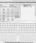 Stick On Fake Piercings Set For Eyebrow Nose And Lip Studs Non Piercing Faux Facial Jewelry For Women And Men Easy Test Piercing Styles Perfect For Parties And Festivals Replacement Balls Edgy Look, silver-plated studs and adhesive pads