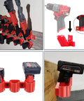 Milwaukee M12 Battery And Tool Holder Wall Mount Rack 2 In 1 Storage for Tools and Batteries Heavy Duty ABS Bracket with Screws