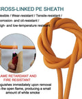 Pro Tank 1AWG Through 14AWG Shielded High Voltage EV Battery Wire With XLPE Jacket, flexible cross-linked PE sheath shown.
