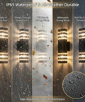 4 Pack 15 Inch Dope Outdoor LED Wall Lights Hardwired Exterior Sconces demonstrating IP65 waterproof and weatherproof features