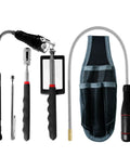 Six In One Magnetic Tool Set With Light And 8Lb Telescoping Pickup Tool, Retractable Flexible Magnetic Sticks, Inspection Mirror, And 4 Pocket Belt Pouch
