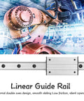 Rock Solid Three Hundred Millimeter External Biaxial Metal Linear Guide Rail With Slide Block, mounted on industrial automation equipment.