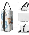 Travel Toiletry Organizer Bag For Women And Men, Waterproof Dopp Kit with bear print, Polyester Fabric, Side Handles, and Metal Zipper.