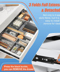 Kitchen drawer with full-extension slides and organized compartments using 10 Inch Full Extension Drawer Slides 4 Pairs 8 Pieces With Ball Bearing Rails Side Mount 100 Pound Capacity For Kitchen Cabinet Dresser File Wardrobe Drawers Easy Access And Smooth Glide.