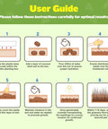 User guide for Indoor Cat Grass Kit 3 Pack With Seeds, Coconut Coir Soil Discs, Wooden Planter And Mini Tools For Easy Grow