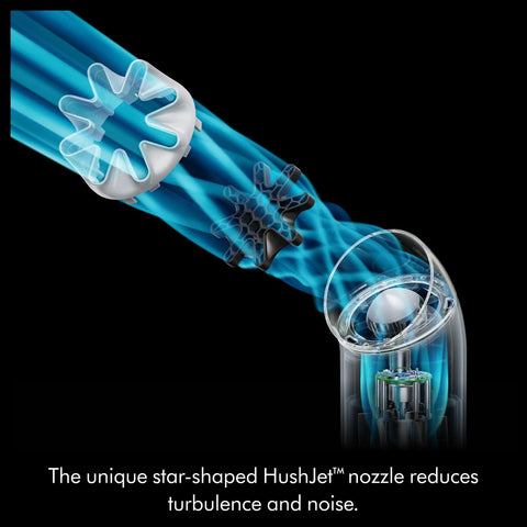 Star-shaped nozzle detail of HushJet Mini Personal Fan With Quiet Evaporative Cooling, showcasing airflow reduction and noise control.