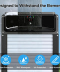 Solar Powered Roll-Up Chicken Coop Door With Remote Display and weatherproof features like IP67 waterproof and UV protection