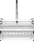 20 Inch Pro Edge Laminate Floor Cutter And Vinyl Plank Trimmer With Heavy Steel Ball Bearings LED Illumination Kit front view with adjustable handle.