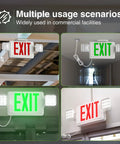 2 Pack Red Exit Signs With Emergency Lighting And 90 Minute Battery Backup, Built Tough Flame Resistant Shell, No Hassle Plug In Cord For Solid Business Safety Compliance in commercial settings.