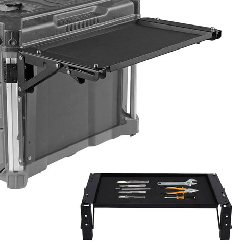 Magnetic Tool Tray With Foldable Aluminum Platform For Space Saving Setup, Rubber Coated Surface And Strong Magnetic Holder