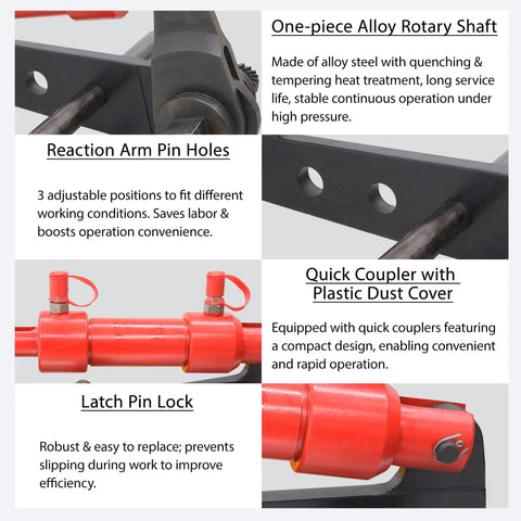 Heavy Duty Manual Hydraulic Torque Wrench With Embedded Pressure Gauge showing one-piece alloy rotary shaft and quick coupler features.