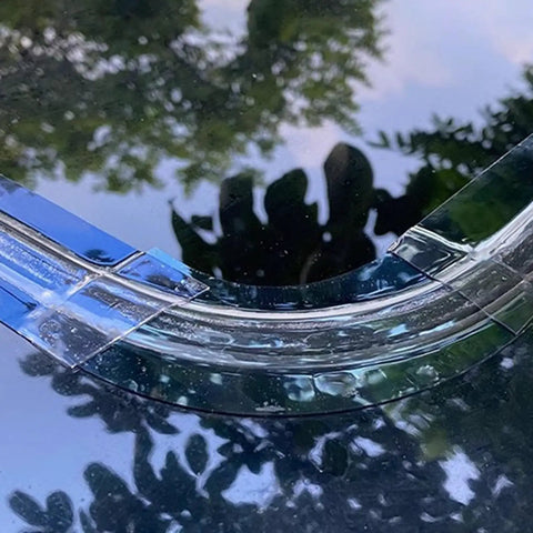 Clear Sunroof Sealing Tape For Leak Prevention And Waterproof Repair Invisible Roof Leak Sticker Seal Strip Kit For Panoramic Sunroofs Easy DIY Patch Weatherproof Automotive Leak Fix installed on car sunroof corner.