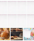 100 Pcs Resealable OPP Cellophane Bags For Cookies And Snacks, showcasing individual bags and uses for treats and pastries.