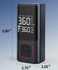 On The Go Cordless Tire Inflator Portable Air Compressor 150 PSI Auto Shutoff with LED display showing various pressure units.