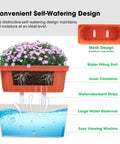 Diagram of self-watering design for 10.5 inch rectangular planter with water reservoir and absorbent strips.