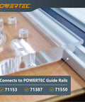 Heavy Duty Guide Rail Adapter For Fixed Base Trim Routers Locks Snug To DeWalt Makita Or Milwaukee Tracks with clear detail.