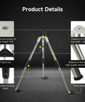 240mm Height Boost Telescope Tripod Riser For SV225H And SV225T details showing parts and CNC machined aluminum construction.
