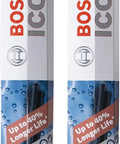 Two Bosch ICON beam wiper blade boxes (22A & 22B) for driver and passenger sides.