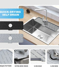 Silicone Faucet Splash Guard And Water Catcher Mat 18 By 5.9 Inches Extra Long Non Slip No Mess Sink Mat for Kitchen Bathroom