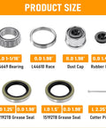 Heavy Duty Double Pack Trailer Wheel Bearing Kits Featuring L44649 L44610 Parts including grease seals and cotter pin for smooth use.