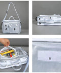 Heavy Duty Clear Pvc Crossbody Bag For Engineers Keep Your Tech And Field Gear Locked Up Adjustable Shoulder Strap cold resistant with tools inside.