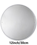 Back view of 12 Inch Round Watch Out For Tugger Traffic Circular Metal Tin Sign, pre-drilled holes for easy installation.