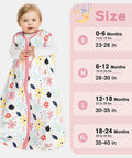 Baby in 3-Pack Baby Sleep Sack 0-6 Months 100% Rayon Cotton Wearable Blanket With 2-Way Zipper Lightweight TOG 0.3 heart floral design