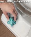 Person installing Chic Cute Turtle Toilet Bolt Covers 2 Pack For Bottom Of Toilet Coastal Beach House Bathroom Decor Easy Install