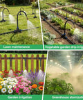 Backyard Friendly Drip Irrigation System With A 120 Ft Hose And 26 Adjustable Copper Sprinklers in garden settings