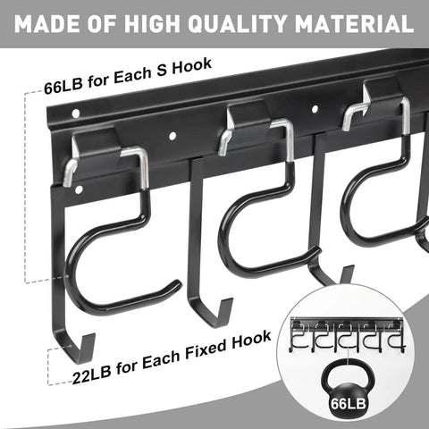 Heavy Duty Metal Garage Tool Organizer Wall Mount Kit Four Pack With Extension Cord Straps Garden Shed Hooks and Hangers For Brooms