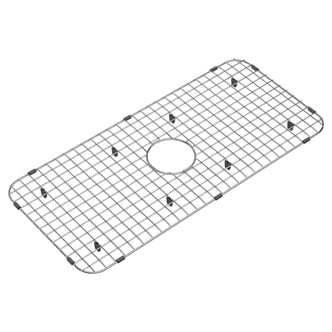 Top view of Grid For Delancey 36 Inch Cast Iron Apron Kitchen Sink In Stainless Steel With Polished Feet And Side Bumpers