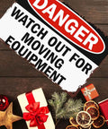 Aluminum Watch Out For Moving Equipment Warning Sign 8x12 Inch Wall Decor for Garage Workshop Factory with holiday decor