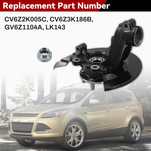 Left Front Wheel Bearing Hub And Driver Steering Knuckle Assembly For Escape 2013 2019 Direct Replacement Fits 2.0L 2.5L