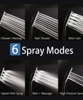 High Pressure Shower Head With Handheld Detachable System, 6 Spray Modes including rain, mist, and massage options