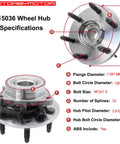 Front Wheel Hub and Bearing Assembly for 4WD 6 Lug Trucks and SUVs, Premium Replacement Fits Chevy Silverado Tahoe Avalanche.