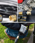YAMATIC 5-piece pressure washer adapter set with brass M22 to 3/8 inch quick-connect fittings for hoses and spray guns