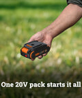 Hand holding battery for Beast 20V Cordless Drill Driver With Brushless Motor, 445 Inch-Pound Torque, 2-in-1 Drill and Driver